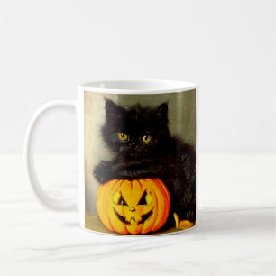 Mug Chat d'Halloween vintage et lanterne Jack-o’