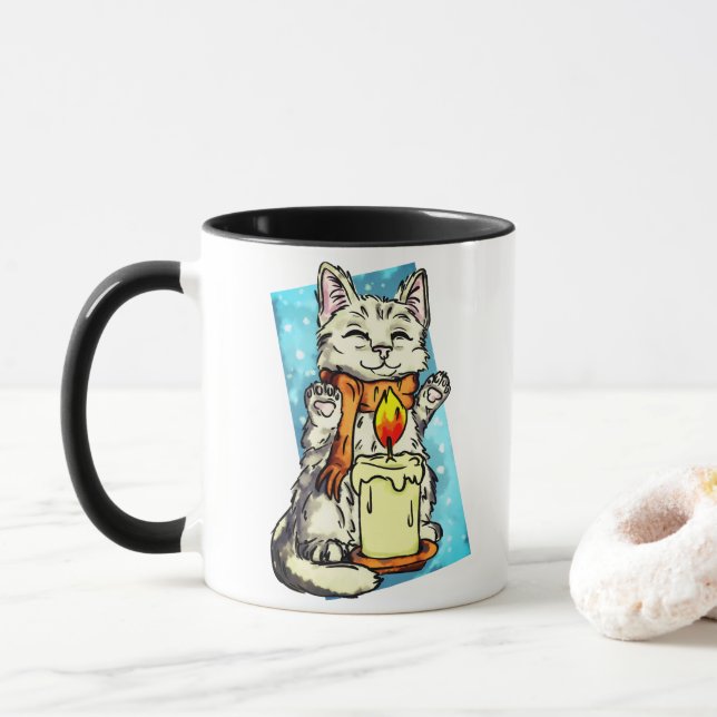Mug Chat d'hiver (Avec donut)