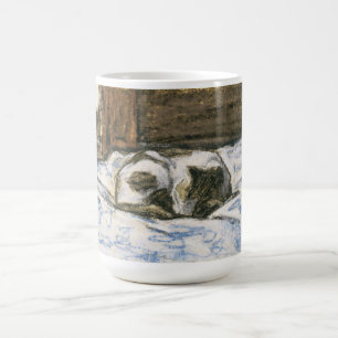 Mug Chat dormant sur un lit par Claude Monet