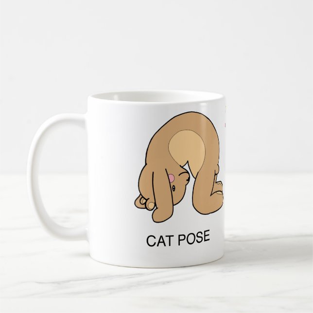 Mug Chat d'ours de nounours de yoga/tasse de vache (Gauche)