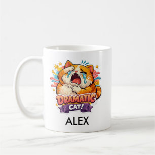 Mug Chat dramatique drôle pleurant la réaction d'art d