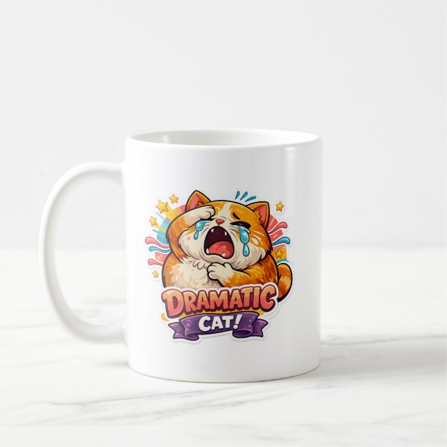 Mug Chat dramatique drôle pleurant Réaction d'art de d (Gauche)