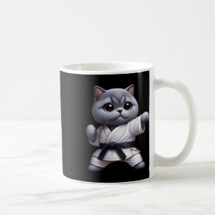 Mug Chat drôle British Shorthair porter Karate Gi Blac