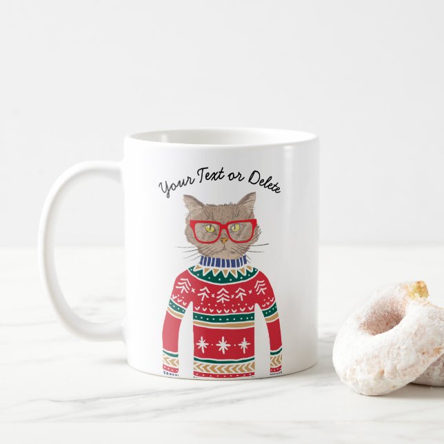 Mug Chat drôle d'amoureux des chats utilisant le (Avec donut)