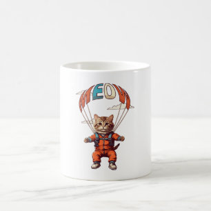 Mug Chat drôle de parachutisme