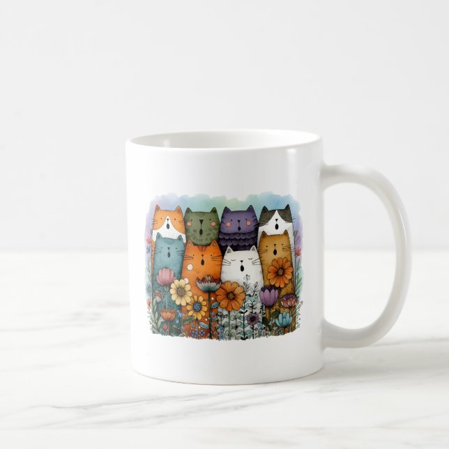 Mug Chat drôle et coloré (Droite)