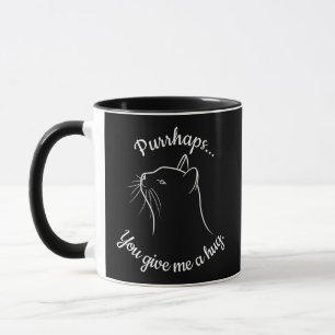 Mug Chat drôle et drôle noir blanc