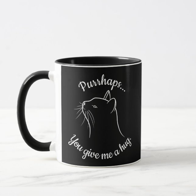 Mug Chat drôle et drôle noir blanc (Gauche)