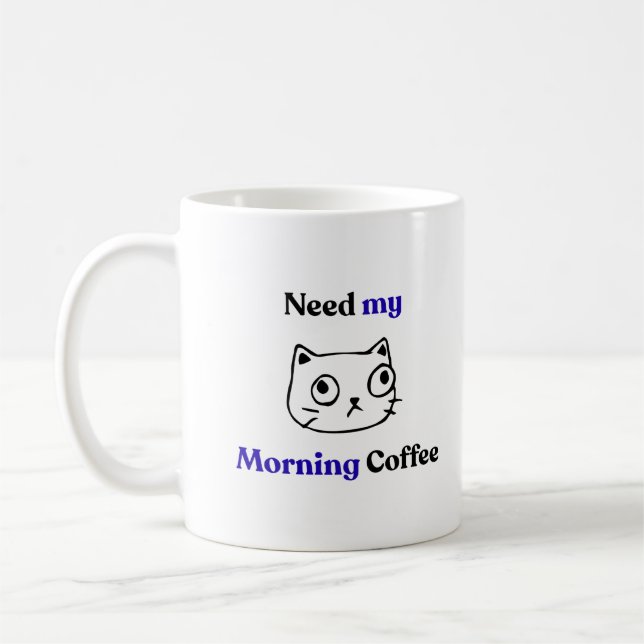 Mug Chat drôle et humoristique du matin (Gauche)