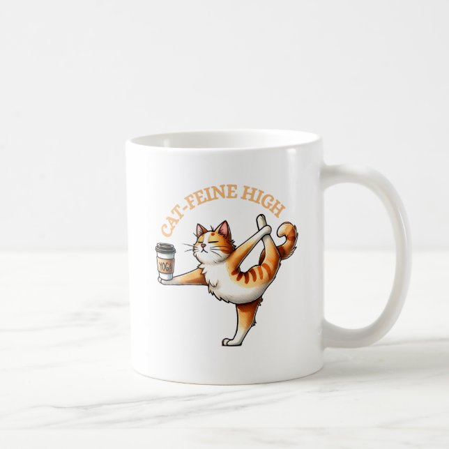 Mug Chat drôle Faire Pose De Yoga (Droite)