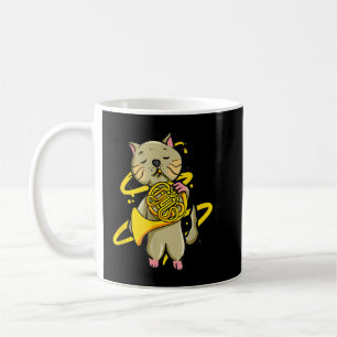 Mug Chat drôle Jouer Corne française instrument de mus