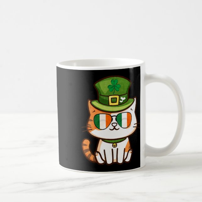 Mug Chat drôle jour de la Saint-Patrick heureux  (Droite)