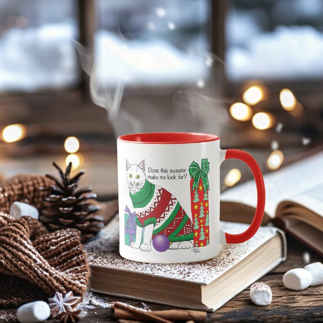 Mug Chat drôle moche de Noël (Créateur téléchargé)
