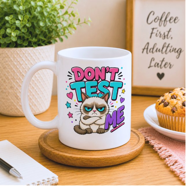 Mug Chat Drôle Ne Me Teste Pas (Créateur téléchargé)