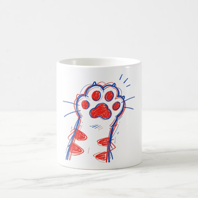 Mug Chat Drôle Patte High Five Amateur de Chat  (Centre)
