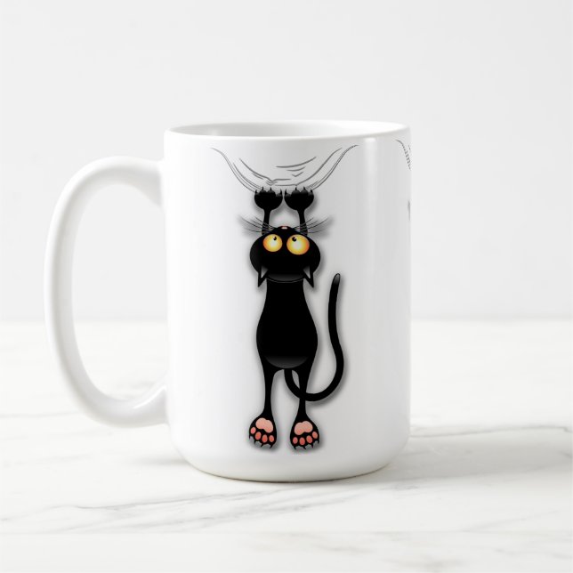 Mug Chat drôle Personnage Grattant Tissu (Gauche)