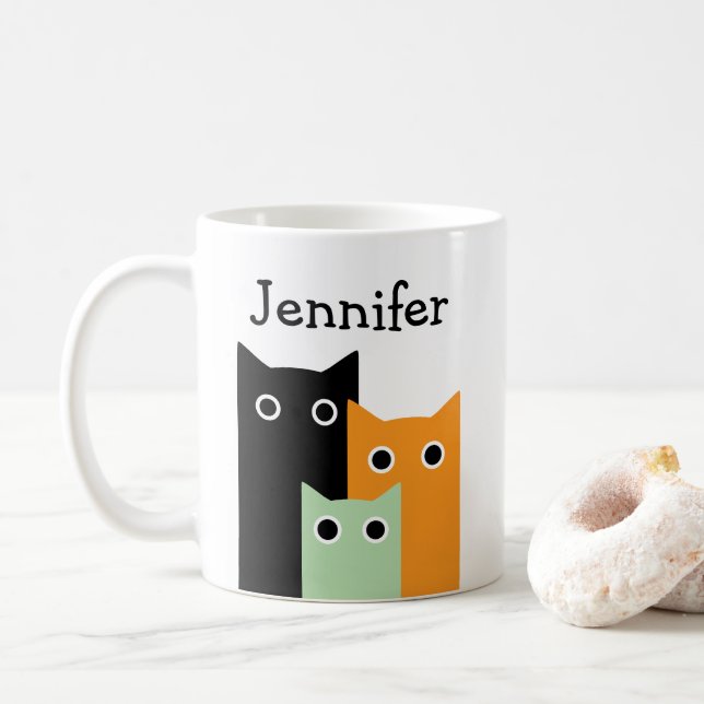 Mug Chat drôle, Personnalisé (Avec donut)
