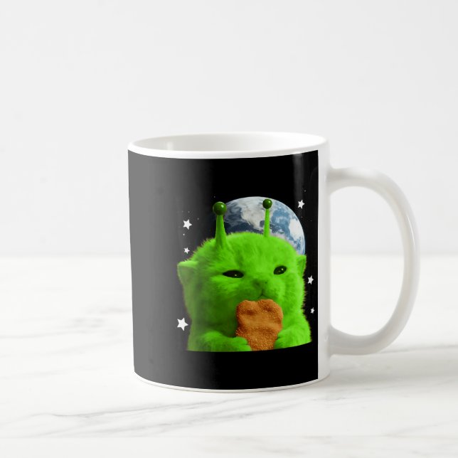 Mug Chat Drôle Rétro Espace Alien Mème Y2K (Droite)