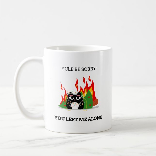 Mug Chat Drôle - Yule Va Regretter - Noël (Gauche)