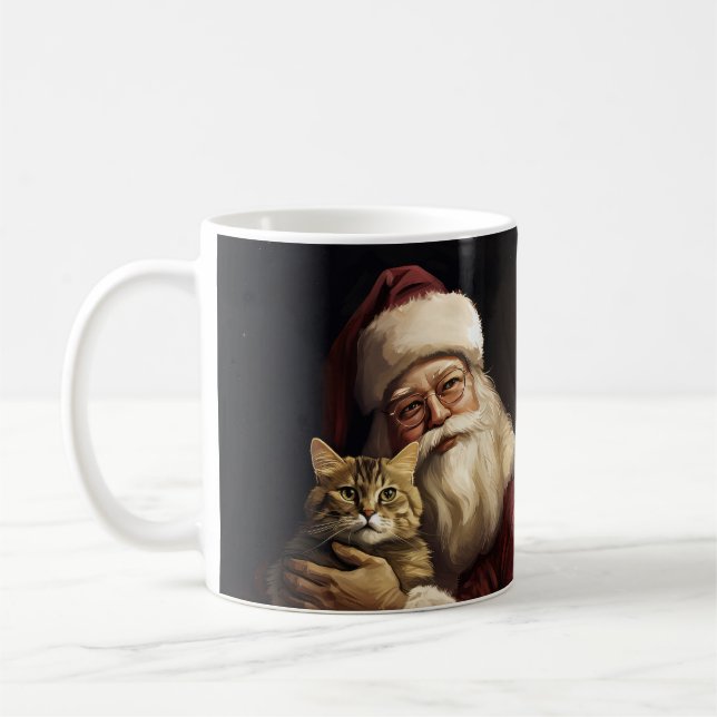 Mug Chat du Bengale avec Noël du Père Noël (Gauche)