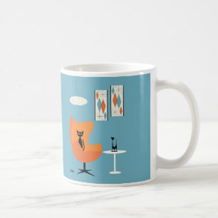 Mug Chat du milieu du siècle en salle Turquoise