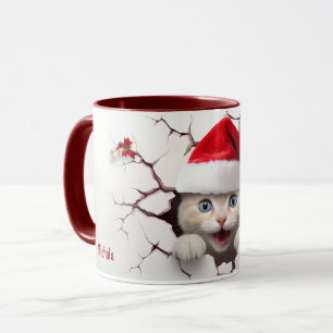 Mug Chat du Père Noël à Mur
