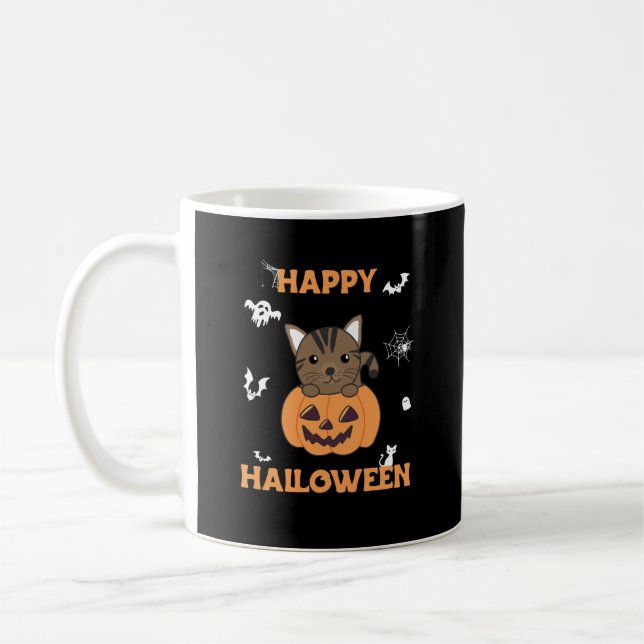 Mug Chat En Citrouille Chats Doux Joyeux Halloween (Gauche)