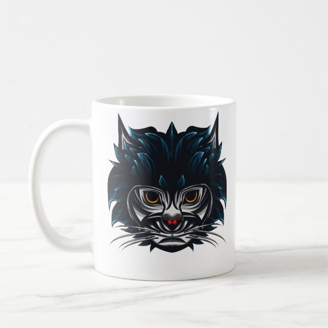 Mug Chat en colère de style tribal (Gauche)
