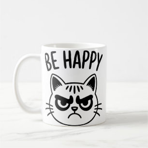 Mug Chat en colère – Soyez heureux, l'art du contraste