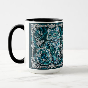 Mug Chat en cristal de turquoise de luxe Cadre en ar