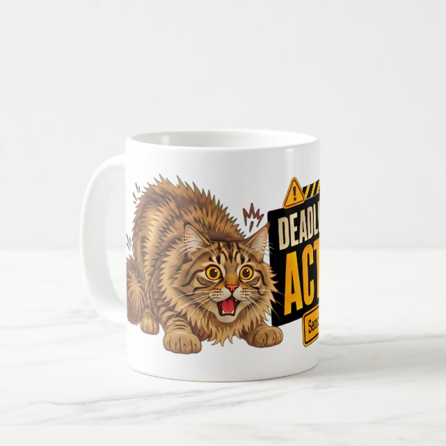 Mug Chat en mode Deadline activé pour les travailleurs (Devant gauche)