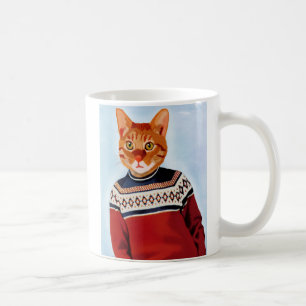 Mug Chat en pull-over