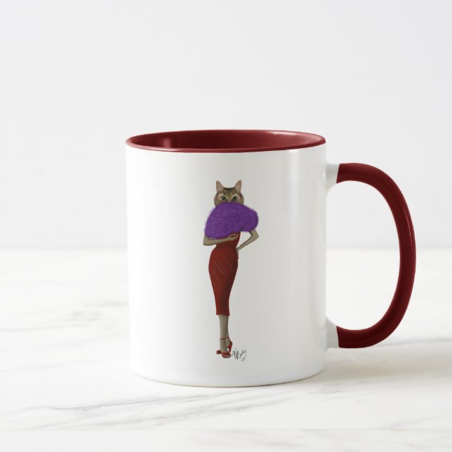 Mug Chat En Robe Rouge (Droite)