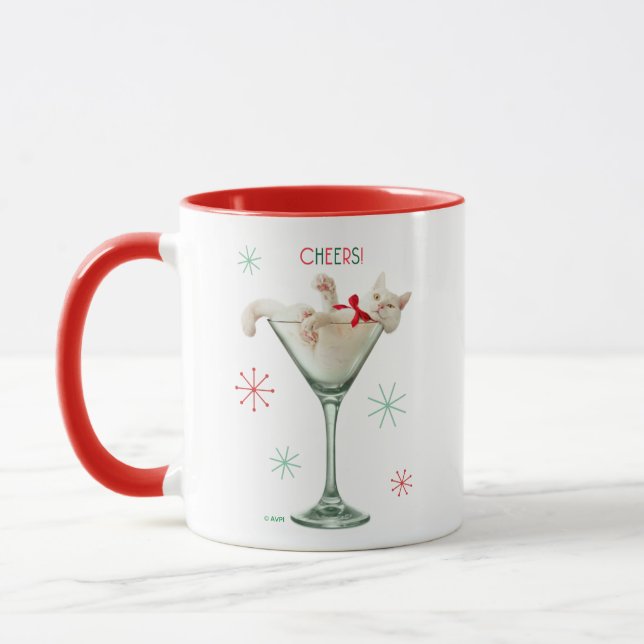 Mug Chat en verre Martini (Gauche)