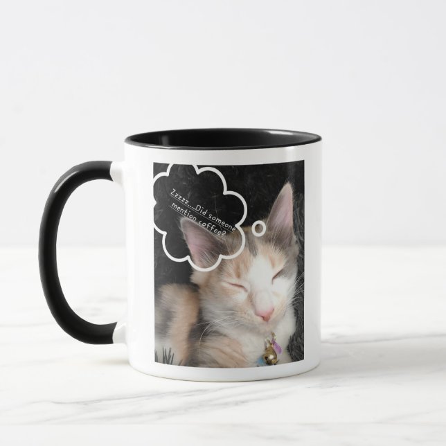 Mug Chat Endormi Besoin de Café Mème (Gauche)
