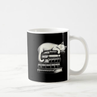 Mug Chat endormi et livres mignons adorables lecteurs