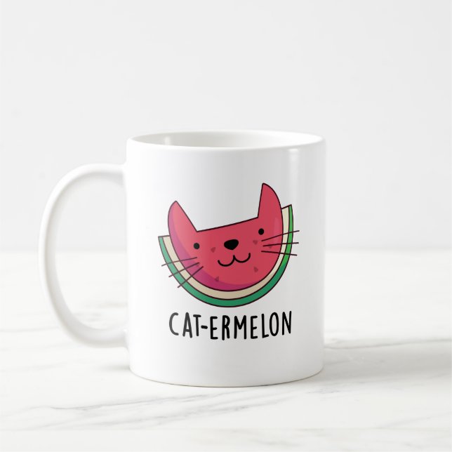 Mug Chat-Ermelon Funny Chat Watermelon Pun (Gauche)