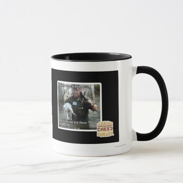 Mug Chat et arme à feu humides (Droite)