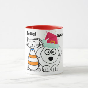 Mug Chat et chien de Noël sur mesure