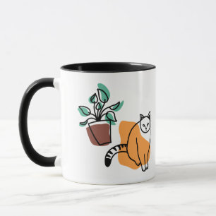Mug Chat et le plante