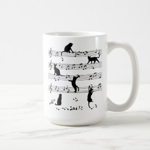 Mug Chat Et Musique Don, Chat Jouer Note Musique