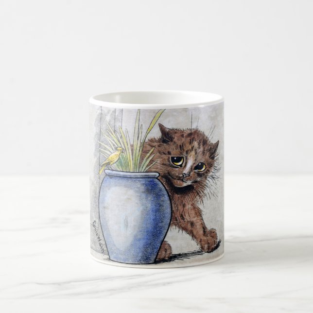 Mug Chat et petit oiseau jaune, Louis Wain (Centre)
