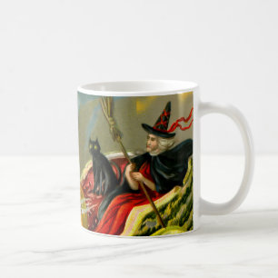 Mug Chat et sorcière vintage d'Halloween noir