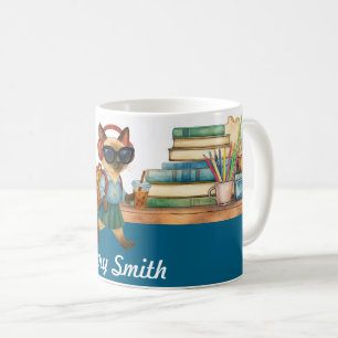 Mug Chat étudiant retour à l'école casque à bulles thé