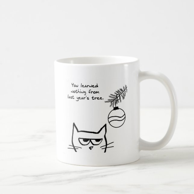 Mug Chat fâché et l'arbre de Noël (Droite)