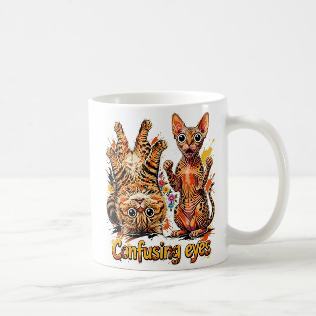 Mug Chat Félin Deux Divas, Un Regard 👀 Chat Drôle (Droite)