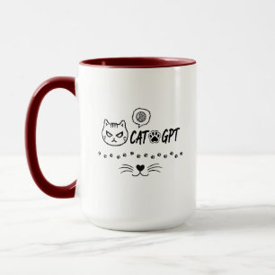 Mug Chat GPT IA drôle Pixel Cat / Citation Tech de Cha