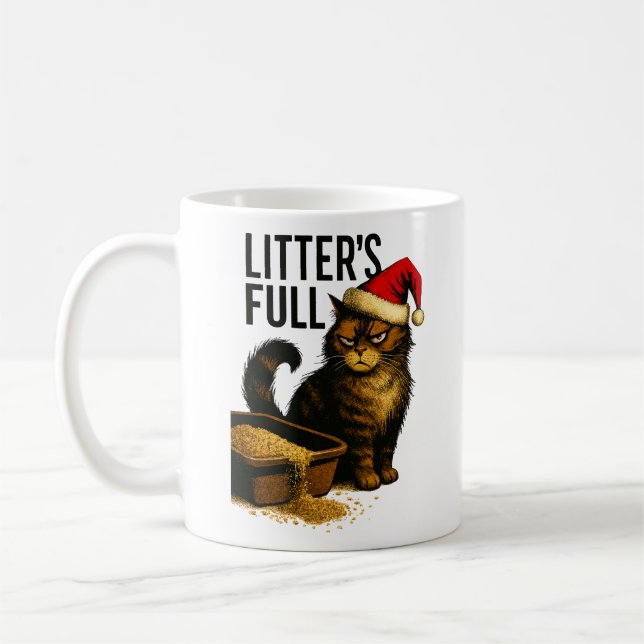 Mug Chat grincheux et bac à litière débordant – Humori (Gauche)