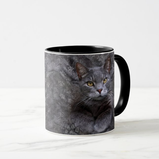 Mug Chat gris (Devant droit)