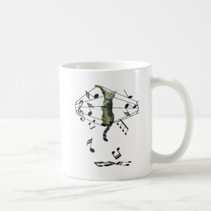 Mug chat gris attrapé dans treize notes musicales